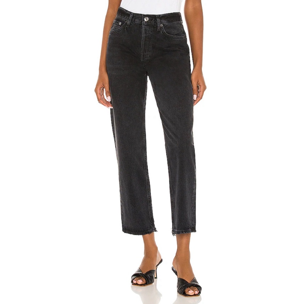 Agolde Lana Crop straight leg jeans Rhyme washed black